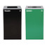 ALPINE INDUSTRIES 4450BLKKIT11 29 Gallon Trash/Recycling Cans, Steel, Green Mixed Recycling Can with Mixed Lid, Black Trash Can with Square Lid