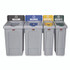 RUBBERMAID COMMERCIAL PROD. 2185051 Slim Jim Recycling Station Kit, 1-Stream Compost, 23 gal, Plastic, Green/Gray