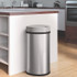 HLS COMMERCIAL HLS13HX Sensor Trash Can, Half-Round Cylinder, 13 gal, Plastic/Stainless Steel, Silver
