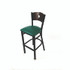 JMC FURNITURE CRBBVGRNC Circle Series Barstool, Supports Up to 300 lb, 28.5" Seat Height, Green Seat, Dark Walnut Back, Black Base