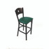 JMC FURNITURE CRBBVGRNC Circle Series Barstool, Supports Up to 300 lb, 28.5" Seat Height, Green Seat, Dark Walnut Back, Black Base