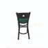 JMC FURNITURE CRBBVGRNC Circle Series Barstool, Supports Up to 300 lb, 28.5" Seat Height, Green Seat, Dark Walnut Back, Black Base