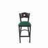 JMC FURNITURE CRBBVGRNC Circle Series Barstool, Supports Up to 300 lb, 28.5" Seat Height, Green Seat, Dark Walnut Back, Black Base