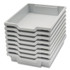 GRATNELLS USA, LLC FS0119P8 F1 Shallow Trays for Gratnells Storage Frames and Trolleys, 1.85 gal Capacity, 12.28" x 16.81" x 3.25", Light Gray, 8/Pack
