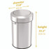 HLS COMMERCIAL HLS17FTS Swing Top Trash Can, 17 gal, Stainless Steel, Silver