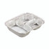 HFA INC 204535 Aluminum Oblong Container with Lid, 3 Compartments, 24 oz, 8.5 x 6.38 x 1.47, Silver, 500/Carton