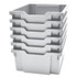GRATNELLS USA, LLC FS0219P6 F2 Deep Trays for Gratnells Storage Frames and Trolleys, 3.57 gal Capacity, 12.28" x 16.81" x 6.25", Light Gray, 6/Pack