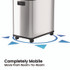 HLS COMMERCIAL HLS16DCSS Dual Compartment Sensor Recycle Bin and Trash Can with Wheels, 16 gal, Plastic/Stainless Steel, Silver/Black