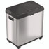 HLS COMMERCIAL HLS16DCSS Dual Compartment Sensor Recycle Bin and Trash Can with Wheels, 16 gal, Plastic/Stainless Steel, Silver/Black