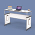 LUXOR WORKSPACES, LLC MBSDESK Height-Adjustable Trapezoid Student Desk with Drawer, 60.25 x 21 x 32 to 38, White