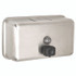 ALPINE INDUSTRIES ALP424SSB Horizontal Manual Surface-Mounted Stainless Steel Liquid Soap Dispenser, 40 oz, 2.8 x 8.1 x 4.8, Brushed Stainless Steel