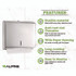 ALPINE INDUSTRIES ALP481 Horizontal C-Fold/Multi-Fold Paper Towel Dispenser, 10.2 x 4 x 11.2, Brushed Nickel