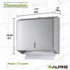 ALPINE INDUSTRIES ALP481 Horizontal C-Fold/Multi-Fold Paper Towel Dispenser, 10.2 x 4 x 11.2, Brushed Nickel