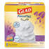 CLOROX SALES CO. Glad® 79157 ForceFlex Tall Kitchen Drawstring Trash Bags, 13 gal, Gain Lavender with Febreze Freshness, 10.18 x 9.81, White, 110/Box
