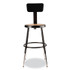 NATIONAL PUBLIC SEATING NPS® 6218HB10 6200 Series 19" to 27" Height Adjustable Heavy-Duty Stool with Backrest, Supports Up to 500 lb, Masonite Seat/Black Base