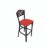 JMC FURNITURE EBBVREDB Eagle Series Barstool, Supports Up to 300 lb, 28.5" Seat Height, Red Seat, Dark Mahogany Back, Black Base