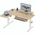 EUREKA ERGONOMIC L60LMW L-Shaped Standing Desk with Keyboard Tray, Left Desk, 61.25" x 43.25" x 34.38" to 52.88", Maple White/White