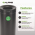 ALPINE INDUSTRIES 47527BLKCOT 27 Gallon Black Stainless Steel Compost Bin and Trash Can