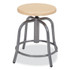 NATIONAL PUBLIC SEATING NPS® 6800W02 6800 Series Height Adjustable Wood Seat Swivel Stool, Supports Up to 300 lb, 19" to 25" Seat Height, Maple Seat, Gray Base
