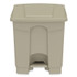 SAFCO PRODUCTS 9924TN Plastic Step-On Receptacle, 8 gal, Metal, Tan
