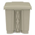 SAFCO PRODUCTS 9924TN Plastic Step-On Receptacle, 8 gal, Metal, Tan