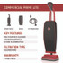 HOOVER COMPANY Commercial CH50300 Task Vac Soft Bag Lightweight Upright, 12" Cleaning Path, Black/Red