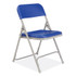 NATIONAL PUBLIC SEATING NPS® 805 800 Series Premium Plastic Folding Chair, Supports Up to 500 lb, 18" Seat Height, Blue Seat, Blue Back, Gray Base, 4/Carton