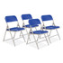 NATIONAL PUBLIC SEATING NPS® 805 800 Series Premium Plastic Folding Chair, Supports Up to 500 lb, 18" Seat Height, Blue Seat, Blue Back, Gray Base, 4/Carton