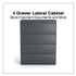 ALERA HLF4254CC Lateral File, 4 Legal/Letter/A4/A5-Size File Drawers, Charcoal, 42" x 18.63" x 52.5"