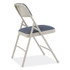 NATIONAL PUBLIC SEATING NPS® 2205 2200 Series Fabric Dual-Hinge Premium Folding Chair, Supports Up to 500 lb, Blue Seat, Blue Back, Gray Base, 4/Carton