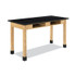 DIVERSIFIED WOODCRAFTS, INC. Spaces™ C7206K30N Classroom Book Compartment Science Table, 54w x 24d x 30h, Black Epoxy Resin Top, Oak Base