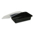 GEN TORECT28 Microwavable Food Container with Lid, Rectangular, 28 oz, 8.81 x 6.02 x 2.04, Black/Clear, Plastic, 150/Carton