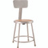 NATIONAL PUBLIC SEATING NPS® 6218B 6200 Series Heavy Duty Steel Stool With Backrest, Supports Up to 500 lb, 18" Seat Height, Brown Seat, Gray Back/Base