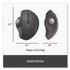 LOGITECH, INC. 2764655 MX Ergo Plus Advanced Wireless Trackball Mouse, 2.4 GHz Frequency/33 ft Wireless Range, Right Hand Use, Black