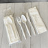 BOARDWALK 4COMBOKITPP Four-Piece Polypropylene Cutlery Kit, Mediumweight, Fork/Knife/Napkin/Spoon, Plastic, White, 250/Carton