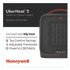 HONEYWELL ENVIRONMENTAL HCE210B UberHeat 5 Ceramic Heater, 1,500 W, 4.5 x 4.5 x 8.86, Black