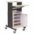 NATIONAL PUBLIC SEATING Oklahoma Sound® PRC250 Premium Plus Presentation Cart with Storage Cabinet, 18 x 30 x 40.5, Ivory/Black