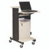 NATIONAL PUBLIC SEATING Oklahoma Sound® PRC250 Premium Plus Presentation Cart with Storage Cabinet, 18 x 30 x 40.5, Ivory/Black