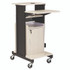 NATIONAL PUBLIC SEATING Oklahoma Sound® PRC250 Premium Plus Presentation Cart with Storage Cabinet, 18 x 30 x 40.5, Ivory/Black