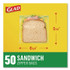 CLOROX SALES CO. Glad® 57263BX Zipper Food Storage Plastic Sandwich Bags, 6.63 x 5.88, Clear, 50 Bags/Box