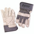 MCR SAFETY 1935M Grain Leather Palm Gloves, Gunn Cut, Wing Thumb, Medium, Blue Striped/White, 12 Pairs