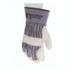 MCR SAFETY 1935M Grain Leather Palm Gloves, Gunn Cut, Wing Thumb, Medium, Blue Striped/White, 12 Pairs