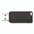 VERBATIM CORPORATION 70901 Pinstripe USB 2.0 Flash Drive, 64 GB, Black, 10/Pack
