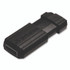 VERBATIM CORPORATION 70901 Pinstripe USB 2.0 Flash Drive, 64 GB, Black, 10/Pack