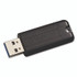 VERBATIM CORPORATION 70902 Pinstripe USB 3.2 Flash Drive, 32 GB, Black 10/Pack