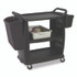 BOARDWALK BCART3 Bussing Cart, Plastic, 3 Shelves, 300 lb Capacity, 18 x 36.25 x 38, Black