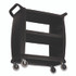 BOARDWALK BCART3 Bussing Cart, Plastic, 3 Shelves, 300 lb Capacity, 18 x 36.25 x 38, Black