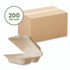 VEGWARE VWHC83NFA Nourish Molded Fiber Takeout Containers, Compostable, 3 Compartments, 7.9 x 7.9 x 2.9, White, Sugarcane, 200/Carton