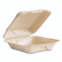 VEGWARE VWHC81NFA Nourish Molded Fiber Takeout Containers, Compostable, 7.9 x 7.9 x 2.9, White, Sugarcane, 200/Carton