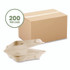 VEGWARE VWHC93NFA Nourish Molded Fiber Takeout Containers, Compostable, 3 Compartments, 9 x 9 x 3, White, Sugarcane, 200/Carton